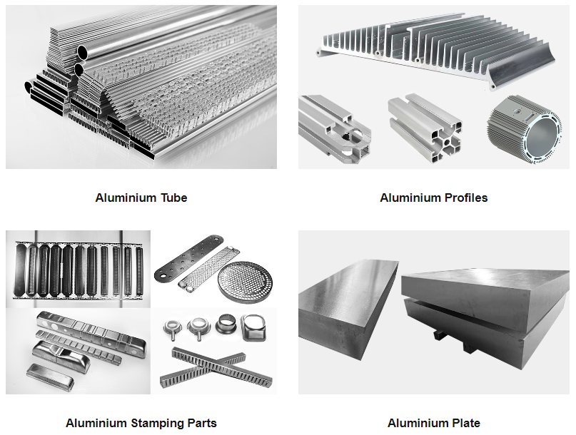 The five different types of aluminum products and the applications for each one
